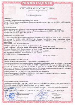 Сертификат соответствия ALTA-ROOF